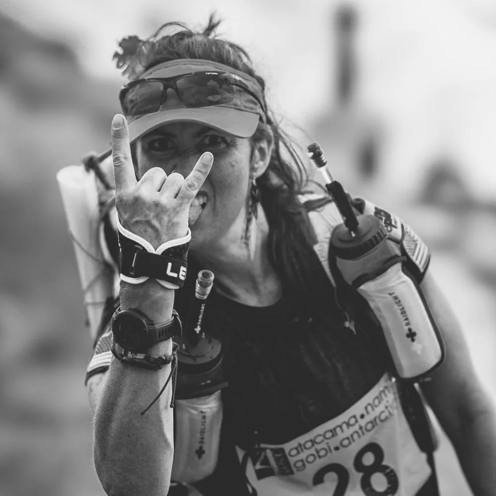 Heidi Geist during the Gobi March