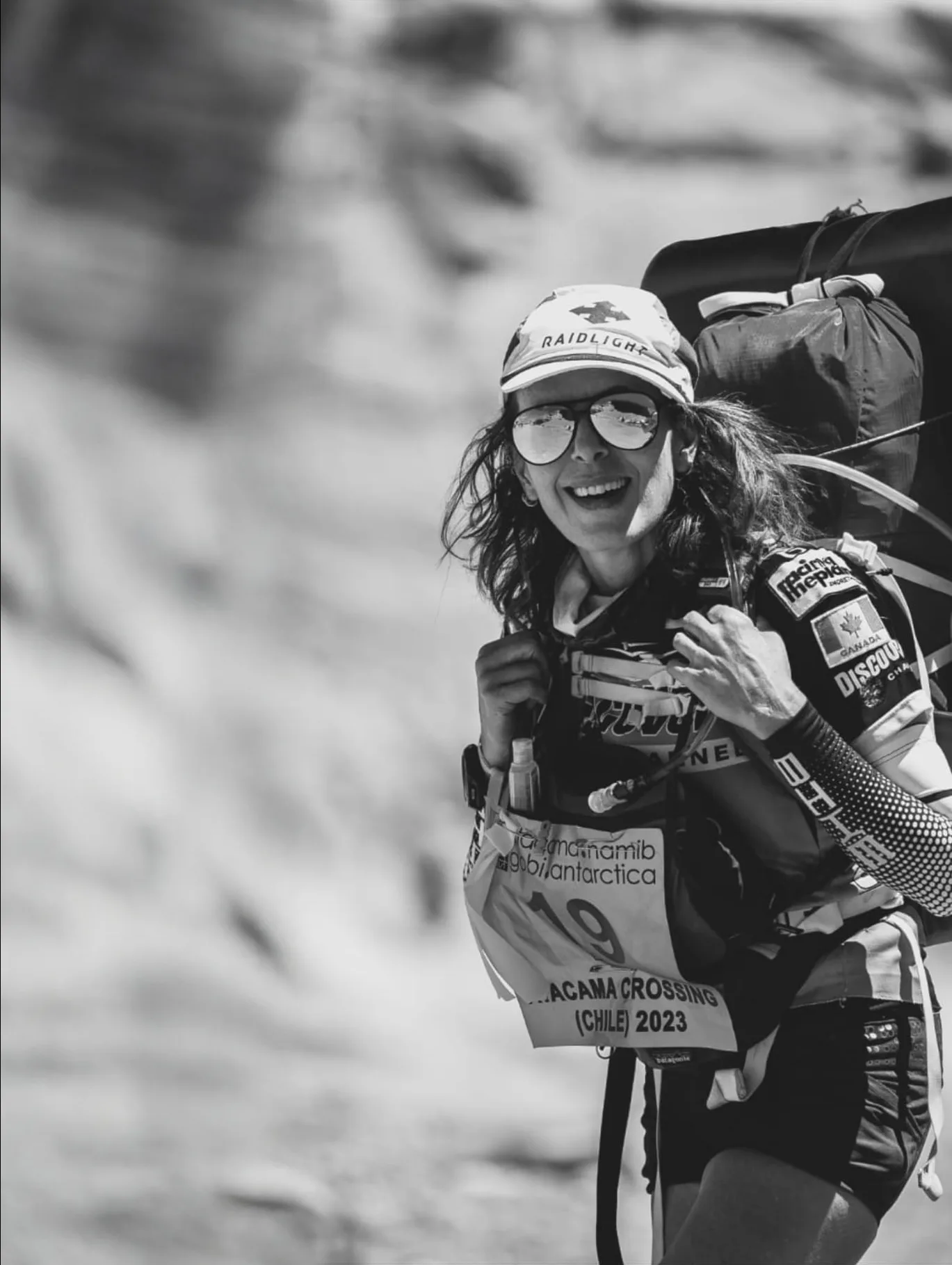 Luisa De Amaral smiling during the Atacama Crossing